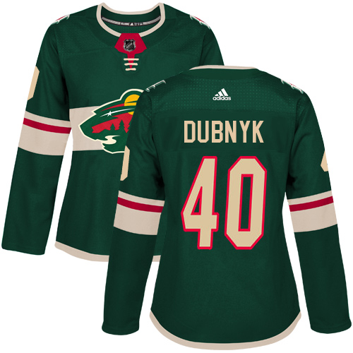 Adidas Wild #40 Devan Dubnyk Green Home Authentic Women's Stitched NHL Jersey - Click Image to Close